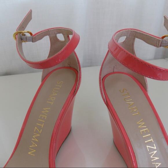 Stuart Weitzman Nudistcurve 85 Wedge Heels Salmon Womens 6 Like New - Picture 8 of 12